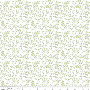Tulip Cottage Vines C14263 White by Riley Blake Designs - Floral Flowers Leaves - Quilting Cotton Fabric