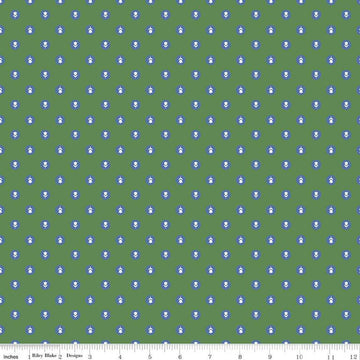 SALE Tulip Cottage Flower Dots C14264 Green - Riley Blake Designs - Floral Flowers Tulips Dot Dotted - Quilting Cotton Fabric