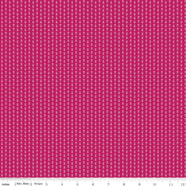 SALE Tulip Cottage Tulip Stripes C14265 Berry by Riley Blake Designs - Floral Flowers Tulips Stripe Striped - Quilting Cotton Fabric