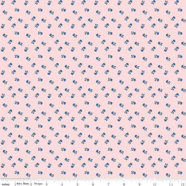 SALE Tulip Cottage Flower Toss C14266 Pink by Riley Blake Designs - Floral Flowers - Quilting Cotton Fabric