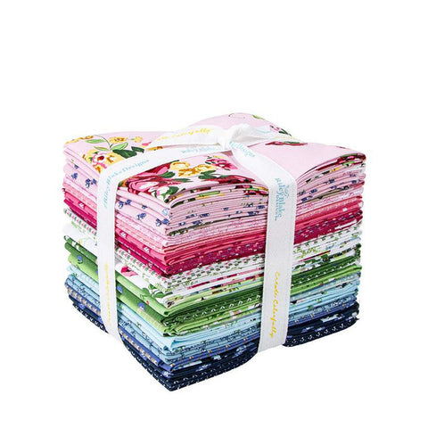 SALE Tulip Cottage Fat Quarter Bundle 24 pieces - Riley Blake Designs - Pre cut Precut - Floral - Quilting Cotton Fabric