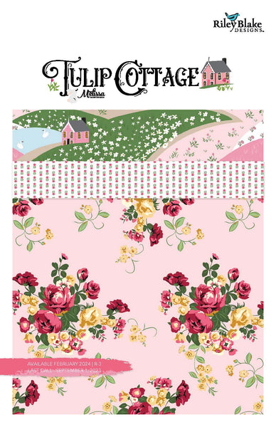 Tulip Cottage Fat Quarter Bundle 24 pieces - Riley Blake Designs - Pre cut Precut - Floral - Quilting Cotton Fabric