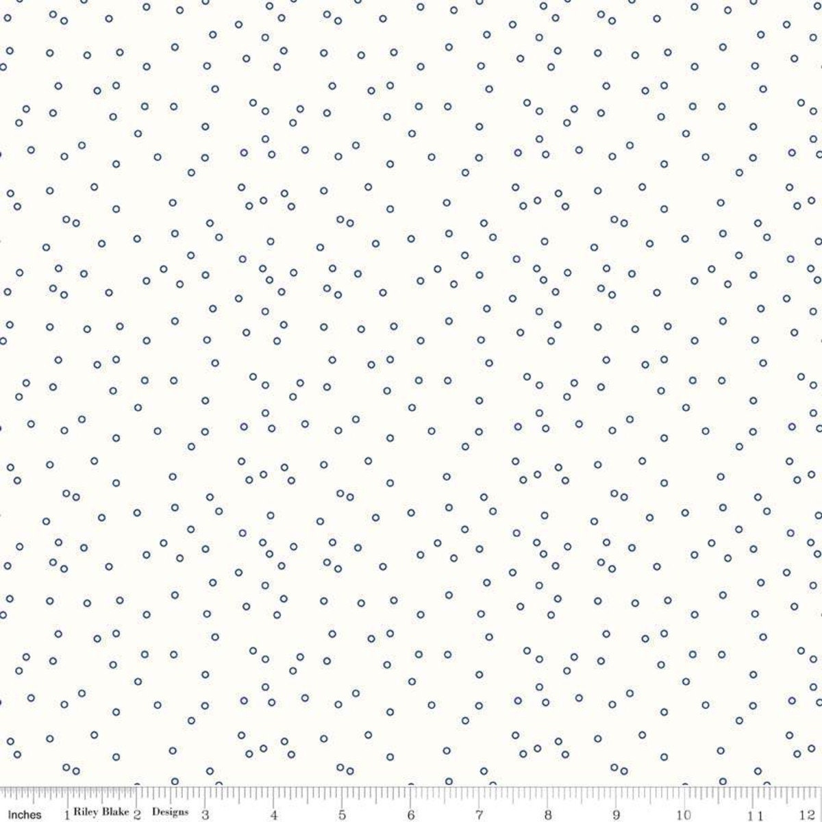Cute Riley Background SALE Bee Backgrounds Tiny Circle C6384 Blue - Riley Blake - Circles Of ...