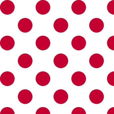 21" End of Bolt - Dots and Stripes and More Large Dot 28894 ZR Red on White - QT Fabrics - Polka Dots Dotted - Quilting Cotton Fabric