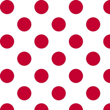 Fat Quarter End of Bolt - Dots and Stripes and More Large Dot 28894 ZR Red on White - QT Fabrics - Polka Dots - Quilting Cotton Fabric