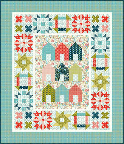 SALE To Each Their Home Quilt PATTERN P157 by Sandy Gervais - Riley Blake Designs - INSTRUCTIONS Only - Pieced Blocks Houses Sampler