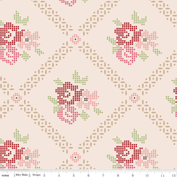 3 yard cut- SALE Mercantile Adore WIDE BACK WB14408 Pinks - Riley Blake - 107/108" Wide Floral Flowers - Lori Holt - Quilting Cotton Fabric