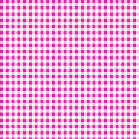 Dots and Stripes and More Brights PRINTED Mini Gingham 28895 P Pink White - QT Fabrics - Checks Checkered - Quilting Cotton Fabric