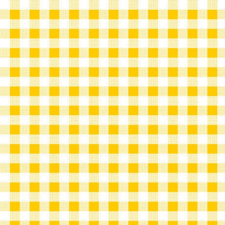 Dots and Stripes and More Brights PRINTED Medium Gingham 28896 S Yellow White - QT Fabrics - Checks Checkered - Quilting Cotton Fabric