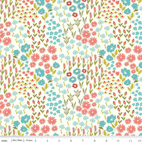 SALE Feed My Soul Main Flower Garden C14551 Cream by Riley Blake Designs - Floral Flowers - Quilting Cotton Fabric