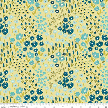 SALE Feed My Soul Main Flower Garden C14551 Light Pear - Riley Blake Designs - Floral Flowers - Quilting Cotton Fabric