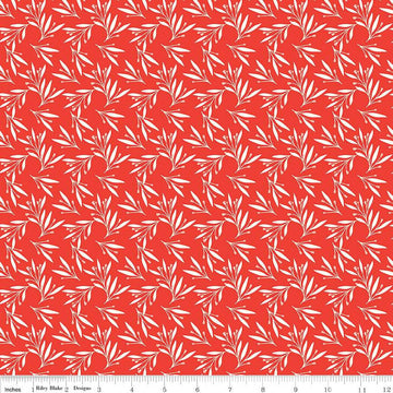 SALE Feed My Soul Leaves C14554 Red - Riley Blake Designs - Leaf Sprigs Berries - Quilting Cotton Fabric