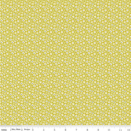 SALE Feed My Soul Daisies C14555 Pear - Riley Blake Designs - Floral Flowers - Quilting Cotton Fabric