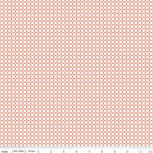 31" End of Bolt - SALE Feed My Soul Dots C14556 Pink - Riley Blake Designs - Geometric Checkered Grid with Circles - Quilting Cotton Fabric
