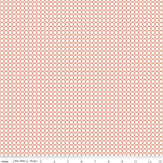 31" End of Bolt - SALE Feed My Soul Dots C14556 Pink - Riley Blake Designs - Geometric Checkered Grid with Circles - Quilting Cotton Fabric
