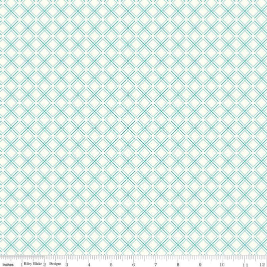 SALE Feed My Soul Geo C14557 Cream - Riley Blake Designs - Diagonal Plaid - Quilting Cotton Fabric