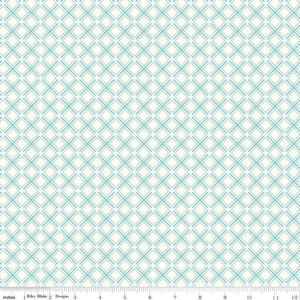 Feed My Soul Geo C14557 Cream by Riley Blake Designs - Diagonal Plaid - Quilting Cotton Fabric