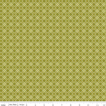 SALE Feed My Soul Geo C14557 Olive - Riley Blake Designs - Diagonal Plaid - Quilting Cotton Fabric