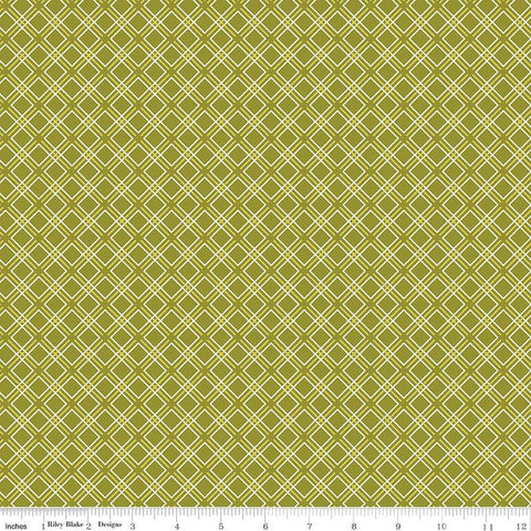 SALE Feed My Soul Geo C14557 Olive by Riley Blake Designs - Diagonal Plaid - Quilting Cotton Fabric