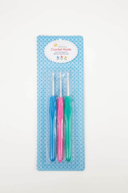 SALE Lori Holt 100% Cute Crochet Hooks ST-9837 - Riley Blake Designs - Set of 3 - E/4, G/6 & 7