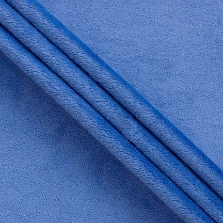 SALE Silky MINKY Solid 60" Wide Width 7580 Electric Blue - QT Fabrics - Low Stretch Low Fluff - 100% Polyester