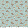 FLANNEL Elmer & Eloise Bears F14691 Aqua - Riley Blake Designs - Bears Bear Cubs Trees - FLANNEL Cotton Fabric