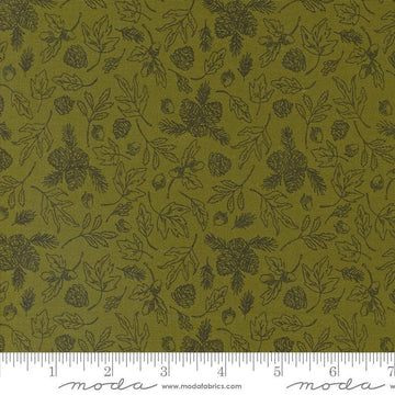 Fat Quarter End of Bolt - DEAL The Great Outdoors Forest Foliage 20883 Forest - Moda Fabrics - Leaves Pine Cones - Quilting Cotton Fabric