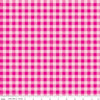 Barbie World Barbie PRINTED Gingham CD15024 Hot Pink - Official Licensed Product - Doll Logo Checks Check - Quilting Cotton Fabric