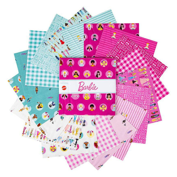 Barbie World Layer Cake 10" Stacker Bundle - Official Licensed Product - 42 piece Precut Pre cut - Quilting Cotton Fabric