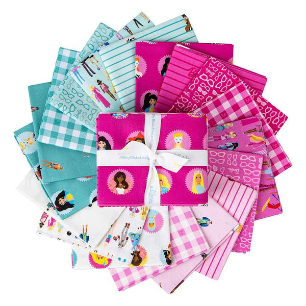 Barbie World Fat Quarter Bundle 18 pieces - Riley Blake Designs - Pre Cut Precut - Quilting Cotton Fabric