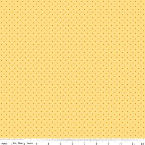 Picnic Florals Dots C14615 Yellow by Riley Blake Designs - Polka Dot Dotted - Quilting Cotton Fabric