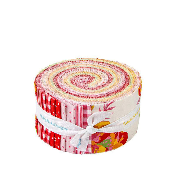 Picnic Florals 2.5 Inch Rolie Polie Jelly Roll 40 pieces - Riley Blake Designs - Precut Pre cut Bundle - Cotton Fabric