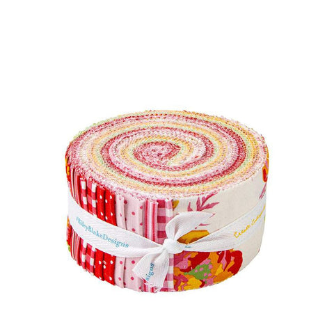 SALE Picnic Florals 2.5 Inch Rolie Polie Jelly Roll 40 pieces - Riley Blake Designs - Precut Pre cut Bundle - Cotton Fabric