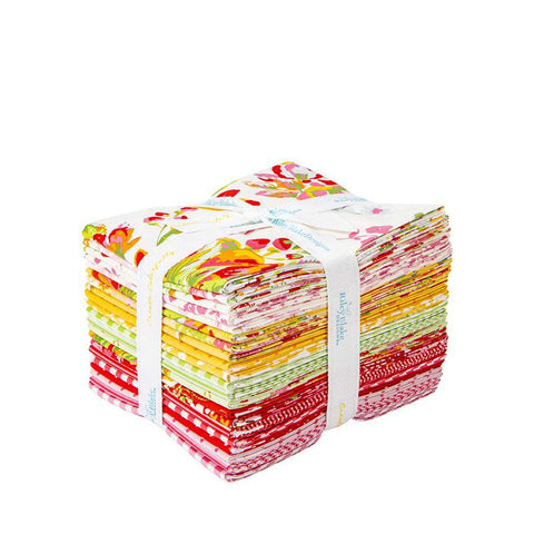 Picnic Florals Fat Quarter Bundle 21 pieces - Riley Blake Designs - Pre cut Precut - Quilting Cotton Fabric