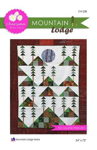 SALE Mountain Lodge Quilt PATTERN P161 by Charisma Horton - Riley Blake Designs - Instructions Only - Pieced Pine Trees Fat Quarter Friendly