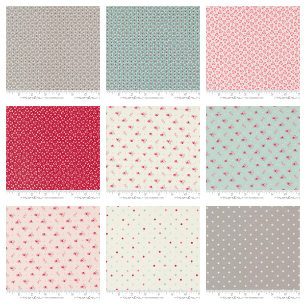 My Summer House 9x22 Bundle - 27 pieces - Moda Fabrics - Pre cut Precut - Fat Eighths - Quilting Cotton Fabric