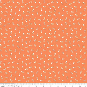 Farm Girl Vintage Compaion Prints Flower Pots C8741 Pumpkin by Riley Blake Designs - Flowers - Lori Holt - Quilting Cotton Fabric