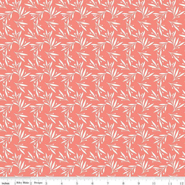 SALE Feed My Soul Leaves C14554 Pink - Riley Blake Desings - Leaf Sprigs Berries - Quilting Cotton Fabric