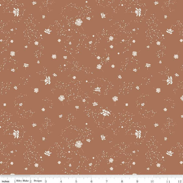 CLEARANCE Dancing Daisies Dancing Dandelions C14545 Dusty Rose by Riley Blake Designs - Floral Flowers - Quilting Cotton Fabric