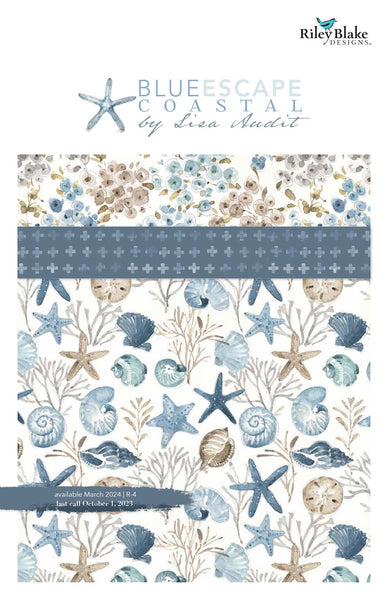 SALE Blue Escape Coastal 2.5 Inch Rolie Polie Jelly Roll 40 pieces - Riley Blake Designs - Precut Pre cut Bundle - Quilting Cotton Fabric