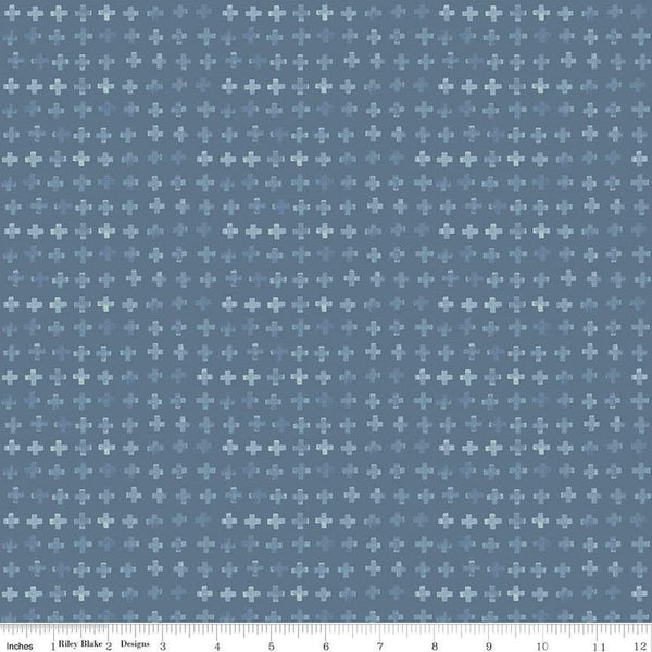 Blue Escape Coastal Plus Sign C14515 Colonial by Riley Blake Designs - Geometric - Quilting Cotton Fabric