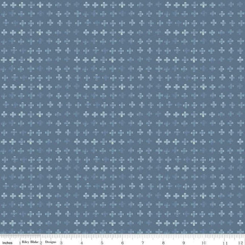 Blue Escape Coastal Plus Sign C14515 Colonial by Riley Blake Designs - Geometric - Quilting Cotton Fabric