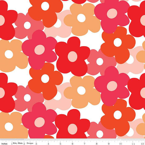 Fat Quarter End of Bolt - CLEARANCE Copacetic Main C14680 Strawberry by Riley Blake Designs - Floral Flowers - Quilting Cotton Fabric