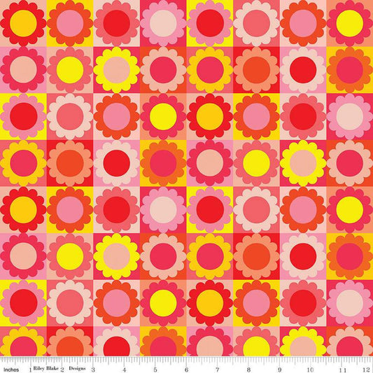 SALE Copacetic Flower Pie C14681 Strawberry - Riley Blake Designs - Floral Flowers - Quilting Cotton Fabric