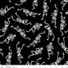 SALE Monthly Placemats 2 October Skeletons C13939 Black - Riley Blake Designs - Halloween - Quilting Cotton Fabric