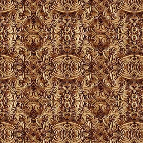 SALE Endless Blues Sea Turtle Geo Medallion 30046 Brown - by QT Fabrics - Quilting Cotton Fabric