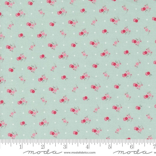 My Summer House Meadowsweet Ditsy 3045 Aqua  - Moda Fabrics - Floral Flowers - Quilting Cotton Fabric
