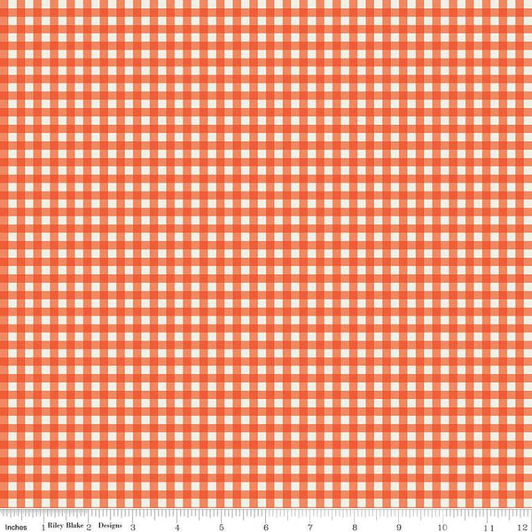 SALE Copacetic PRINTED Gingham C14684 Persimmon by Riley Blake Designs - Checks Check Checkered - Quilting Cotton Fabric