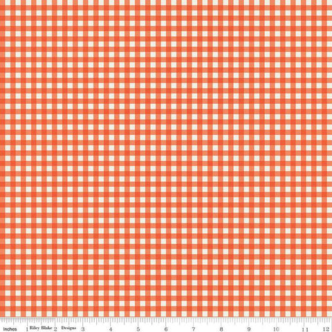 SALE Copacetic PRINTED Gingham C14684 Persimmon by Riley Blake Designs - Checks Check Checkered - Quilting Cotton Fabric