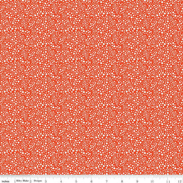 CLEARANCE Copacetic Starflower C14685 Persimmon - Riley Blake Designs - Tiny White Blossoms - Quilting Cotton Fabric